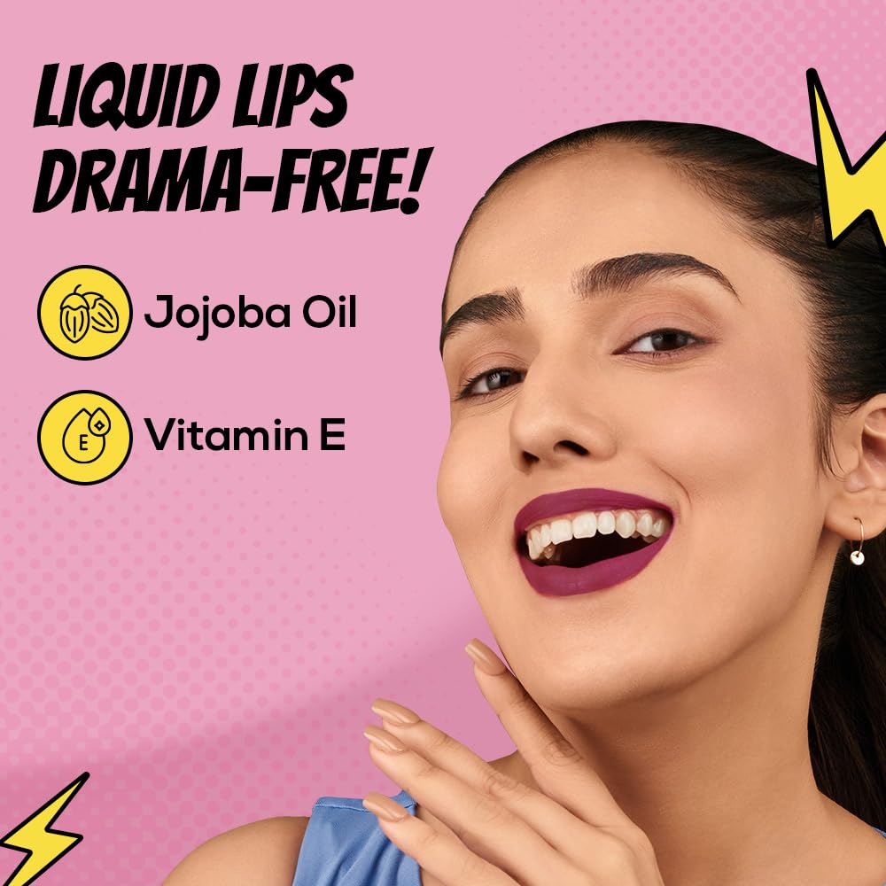 RENNE Everyday Quick Stay Liquid Lipstick - Wine Charm, Velvety matte Finish, Long-Lasting & Lightweight, Hydrating & Non-Drying Formula, Ultra-rich Pigment, Jojoba Oil & Vitamin E Infused