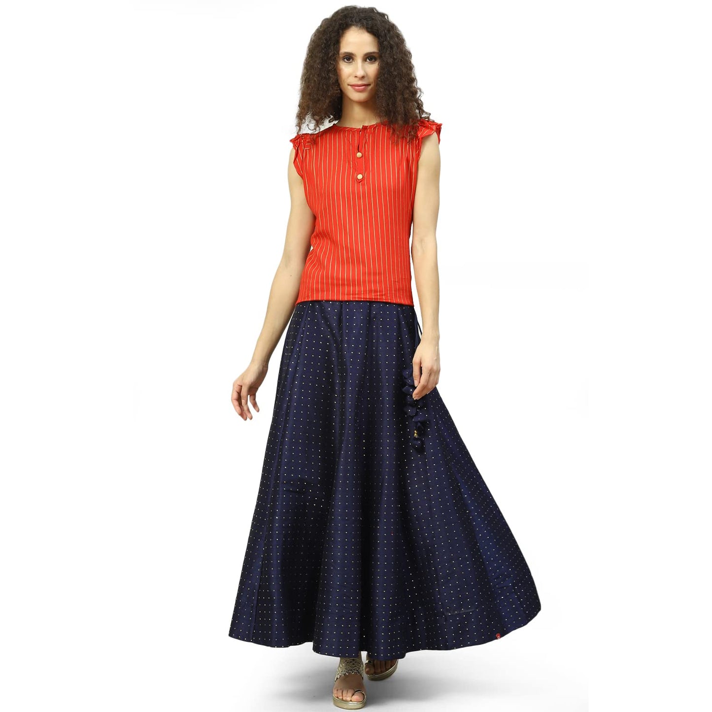 BIBA Women Solid Relaxed Mix and Match(SKIRTS/T18403_Navy_L)