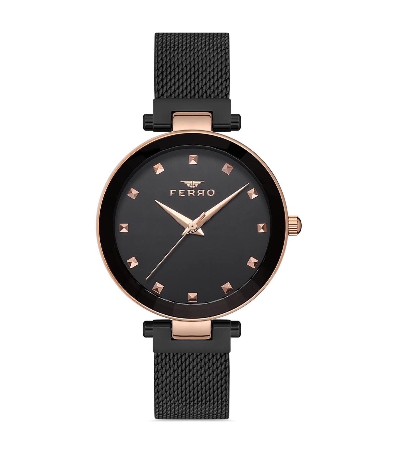 Ferro Lucca Analog Black Dial Women's Watch-F21926C-R