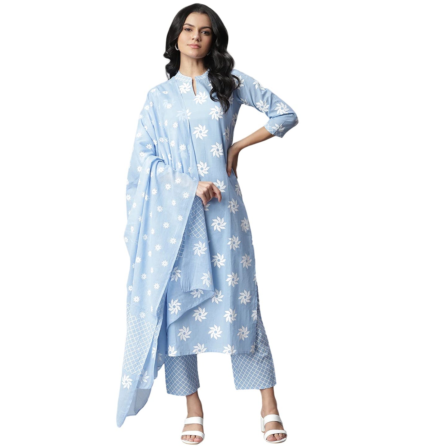 Stylum Women Cotton Kurta Pant with Dupatta Set