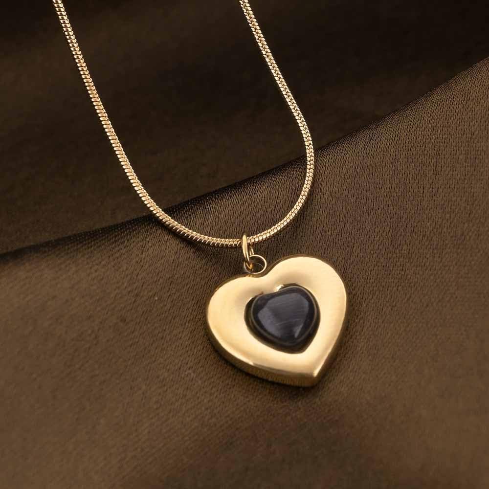 PALMONAS Raven Heart Necklace & Earring jewellery Set for Women | Gift For Women & Girls