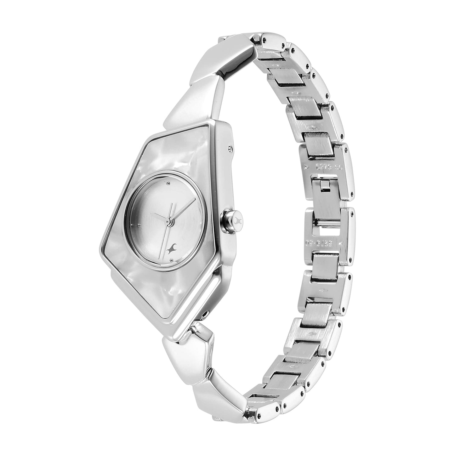 Fastrack Younique Quartz Analog Silver Dial Metal Strap Watch for Girls-NS6279SM01