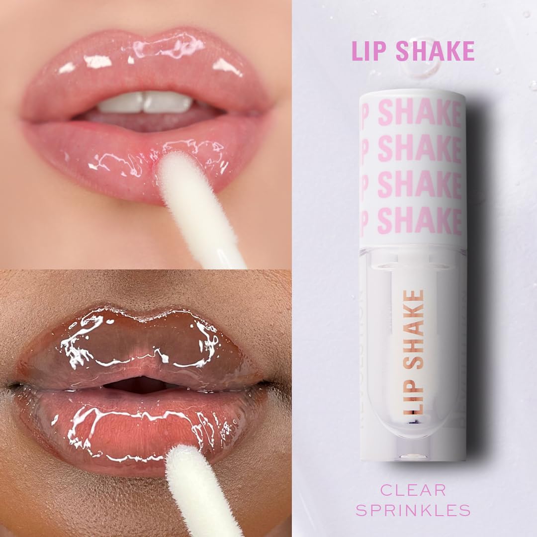 Makeup Revolution Lip Shake Clear Sprinkles Long Lasting,Smoothening, Moisturizing, Lip Gloss