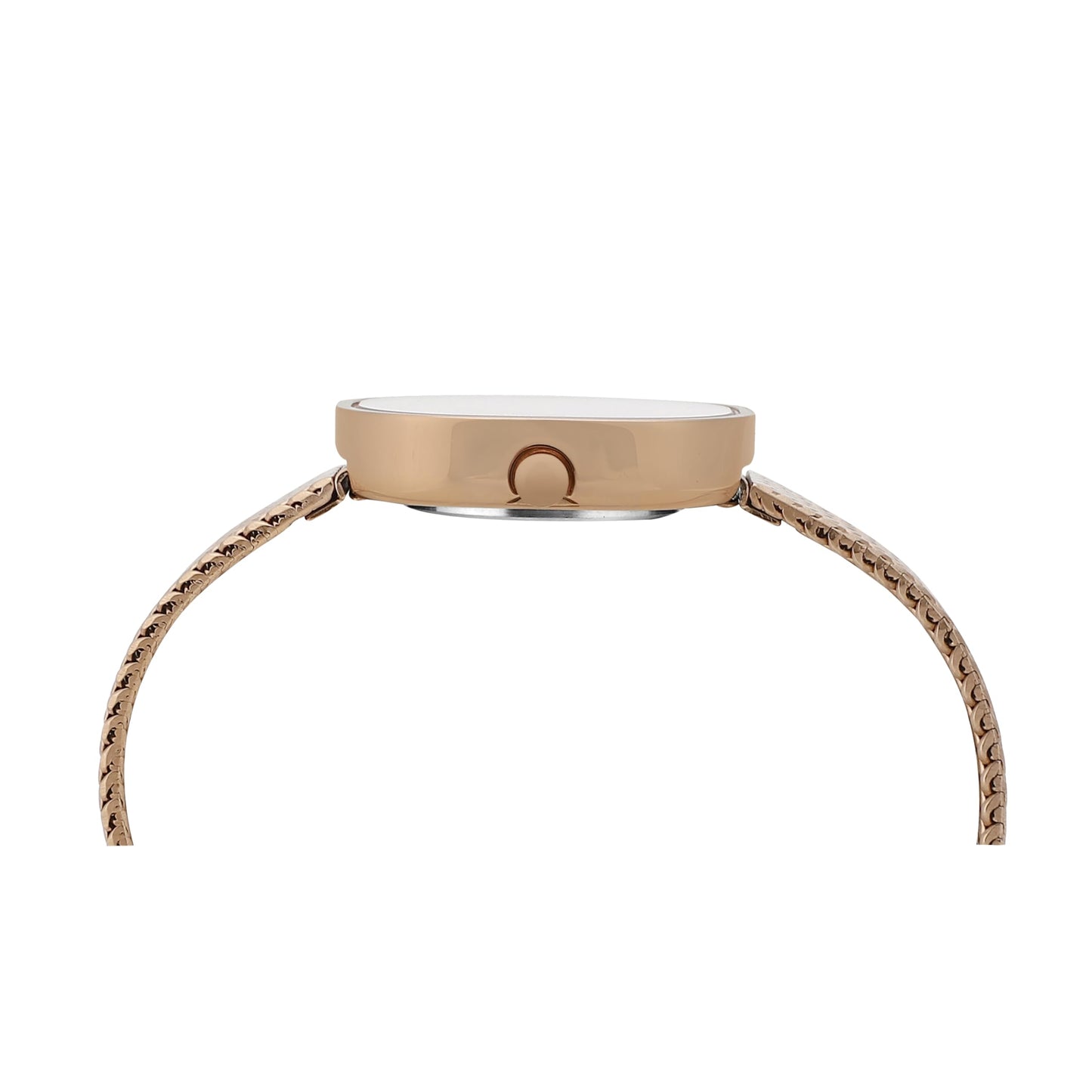 TIMEX Analog Watch for Women with Pink Square Dial & Rose Gold Stainless Steel Mesh Bracelet Band Water Resistant Women's Wrist Watches - TWEL20503