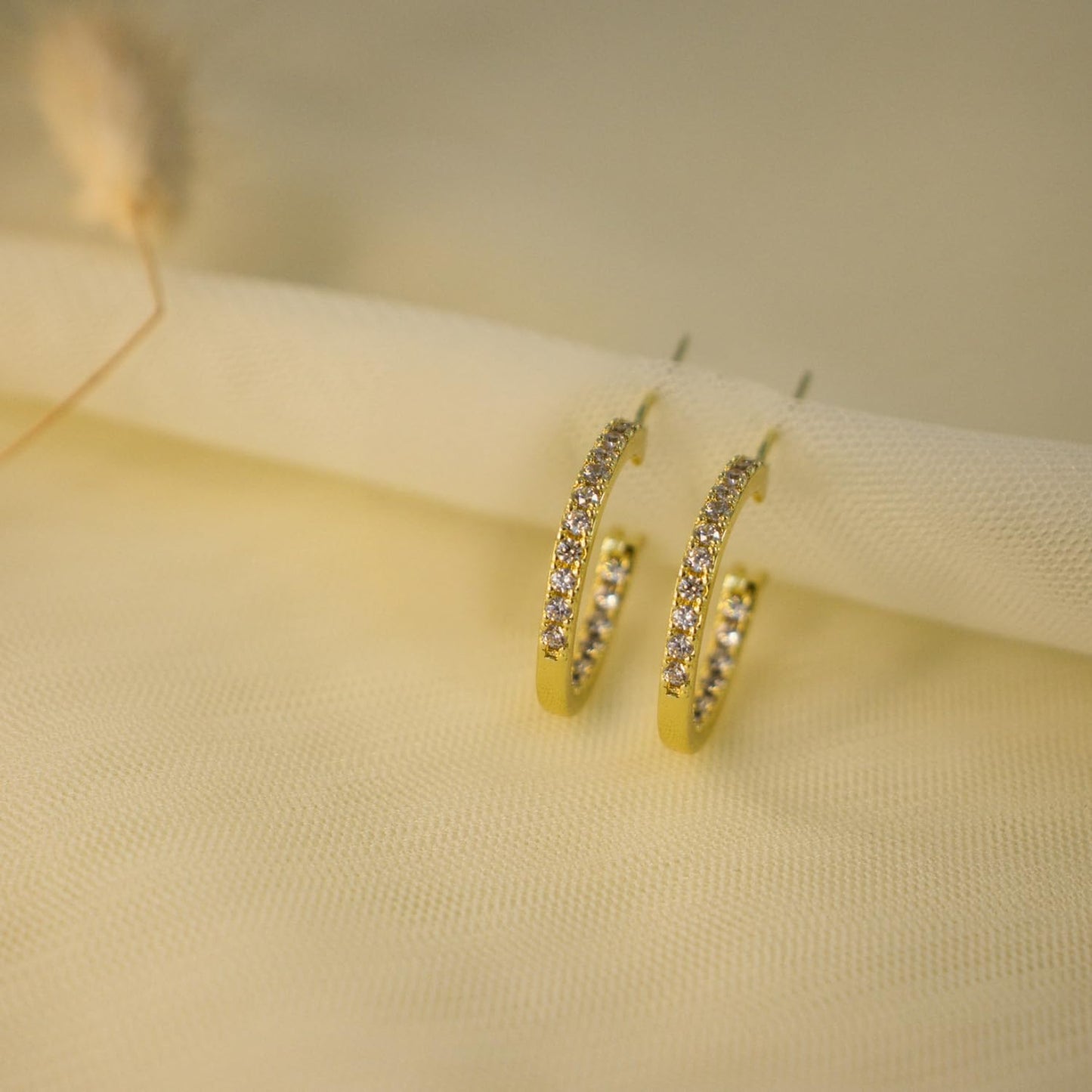 Aaishwarya 14K Gold Plated Zircon Hoop Earrings | Waterproof Anti-Tarnish Jewelry for Women and Girls | Lightweight Daily Wear Hoops | Minimal Statement Earrings | Gift for Her