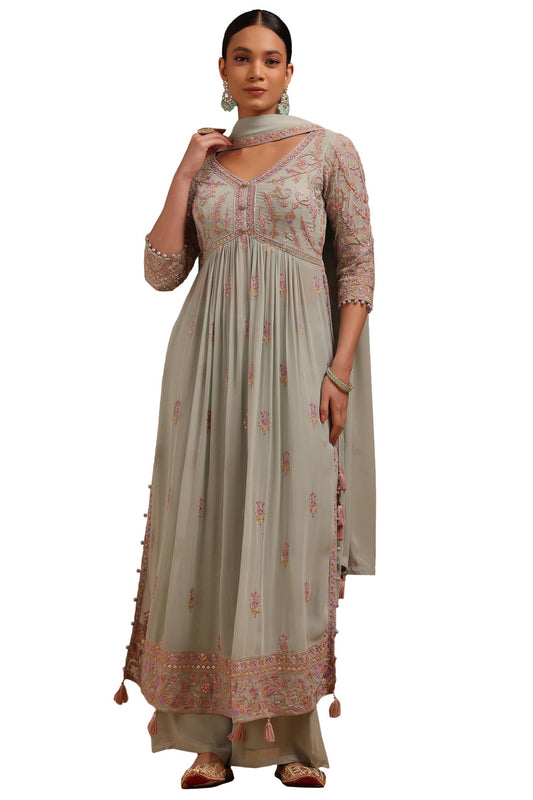 Soch Women's Georgette Salwar Suit Set (OWA5CD22396_Powder Blue