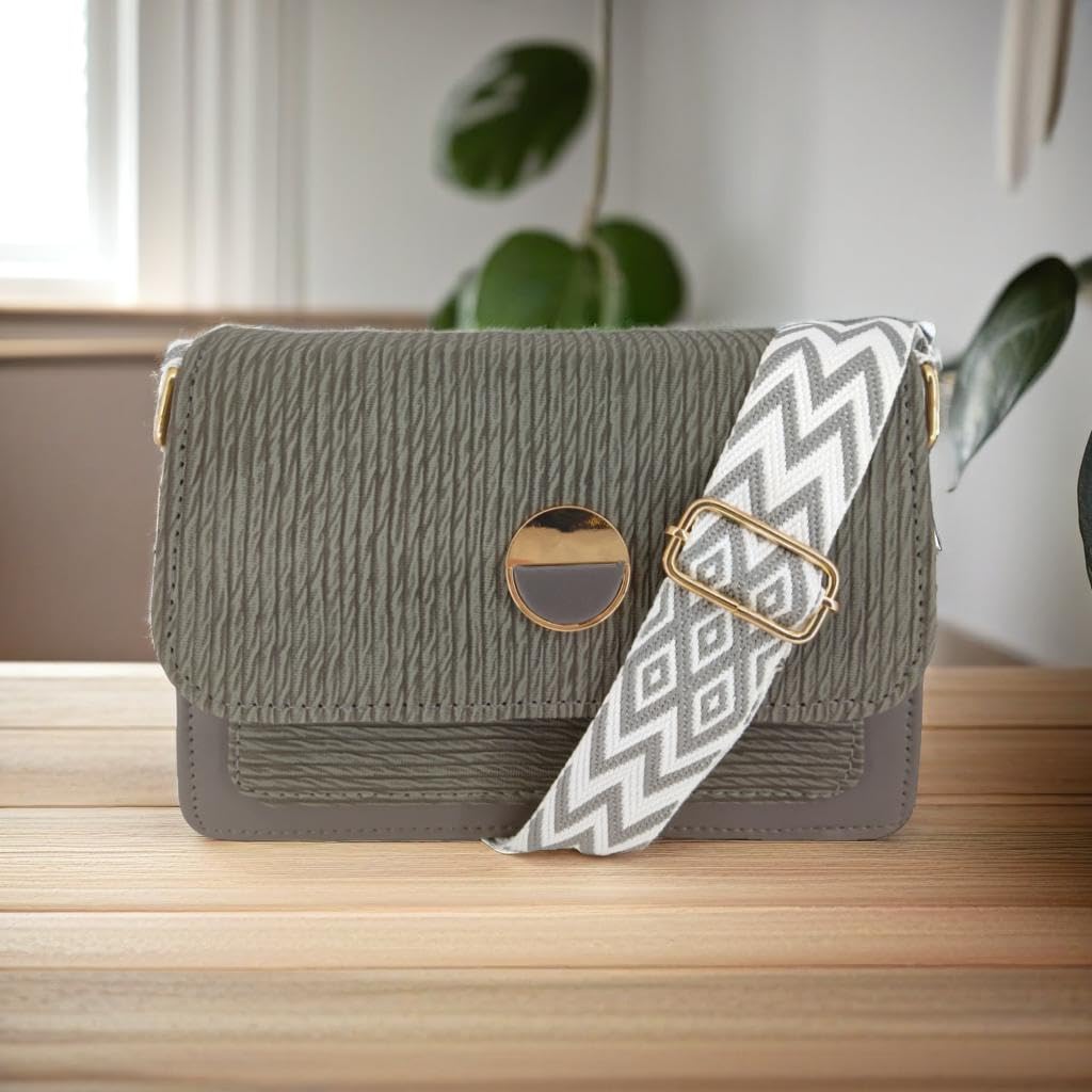 ITALISH Women Crossbody Sling Bag with Adjustable Strap & Lightweight (Grey)