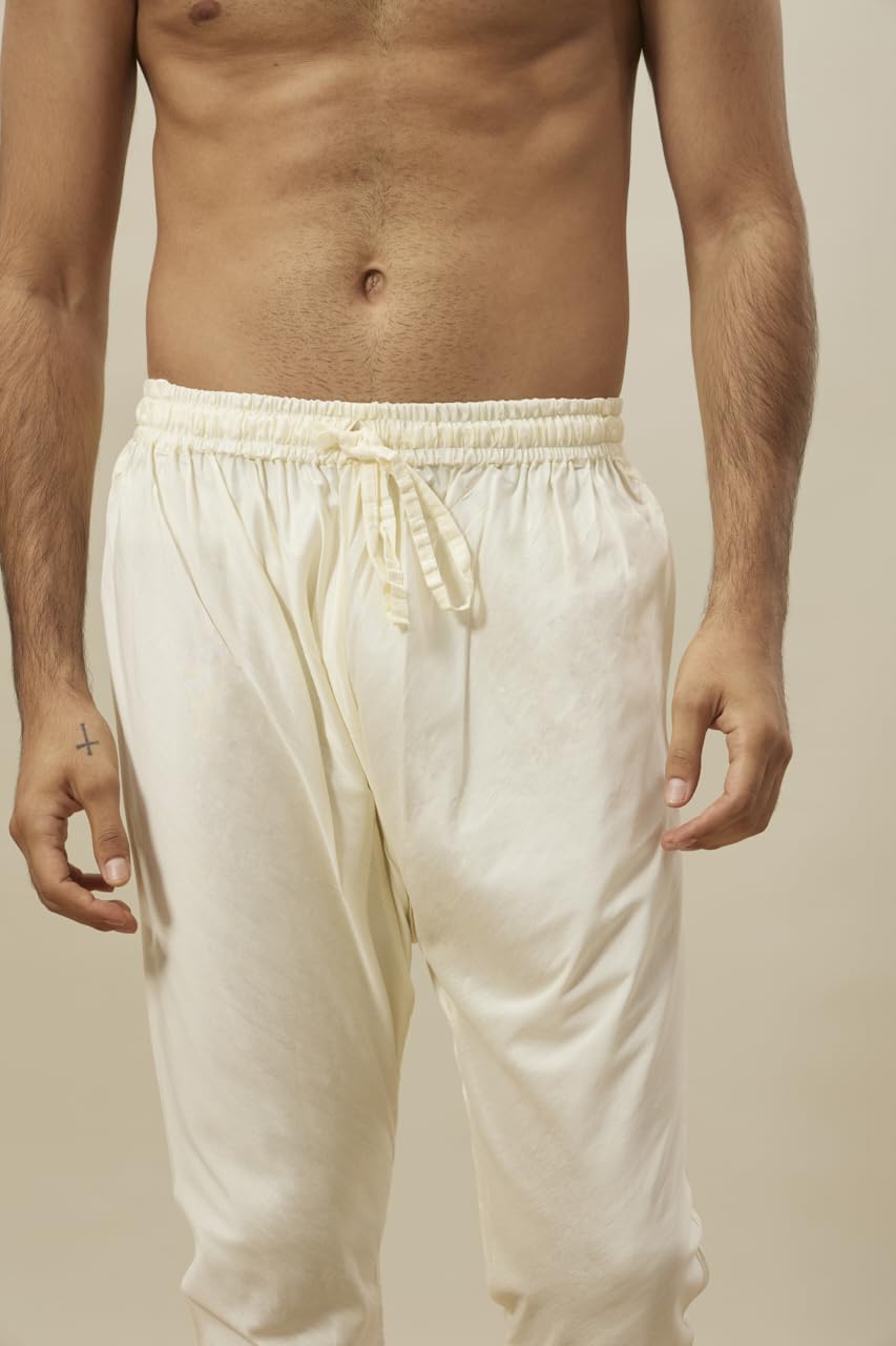 Manyavar Mens Grey Viscose Kurta Pyjama Set