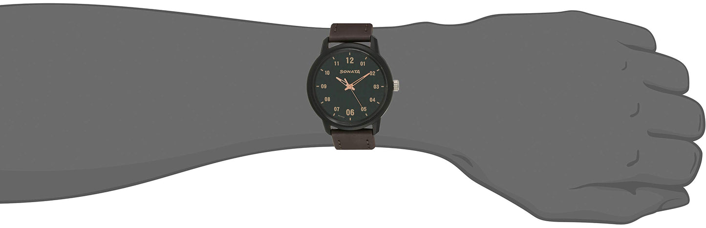 Sonata Volt+ Analog Green Dial Men's Watch NM77085PL02/NN77085PL02W