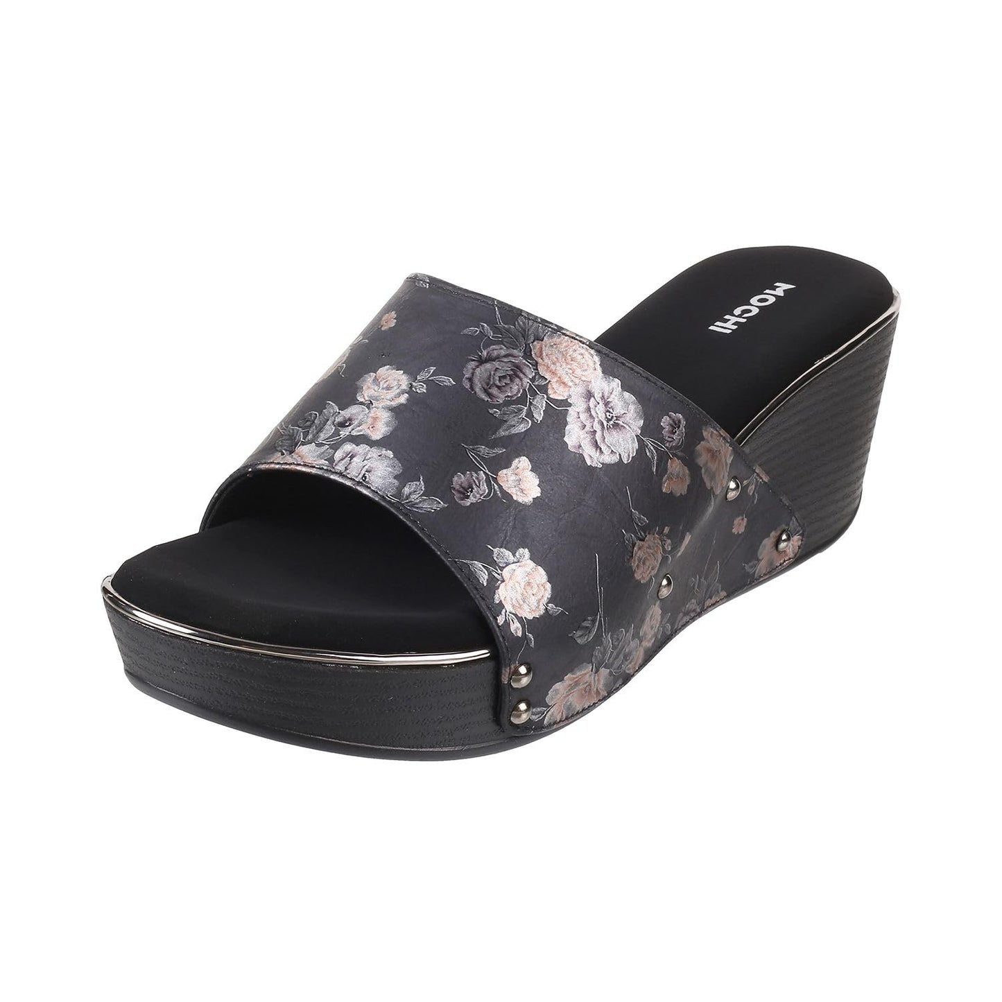 Mochi Women Black Wegde Heel Fashion Sandal UK/5 EU/38 (34-93)