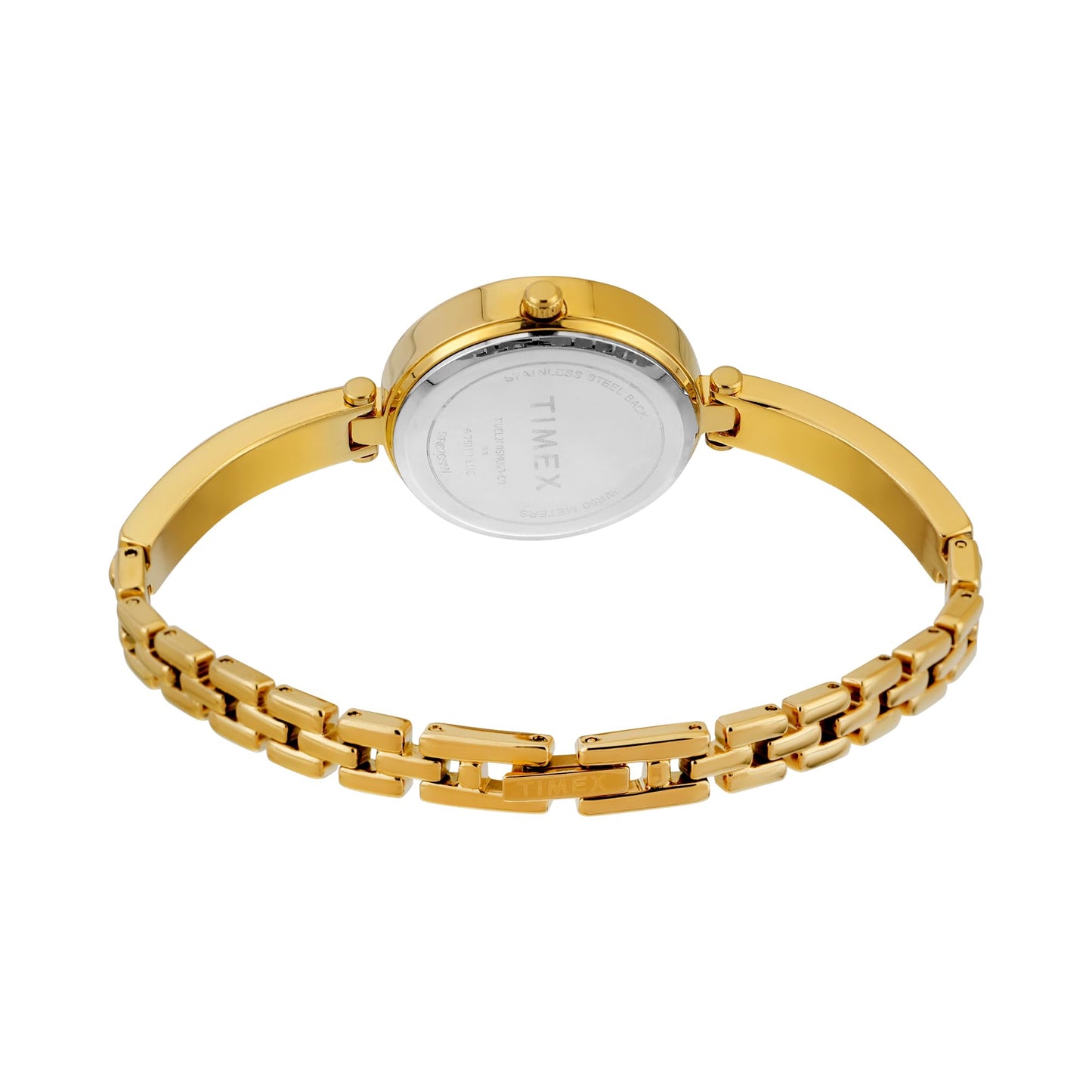 TIMEX Analog Watch for Women with Mother of Pearl Green Round Dial & Gold Brass Bracelet Band Water Resistant Women's Wrist Watches - TWEL200SMU03