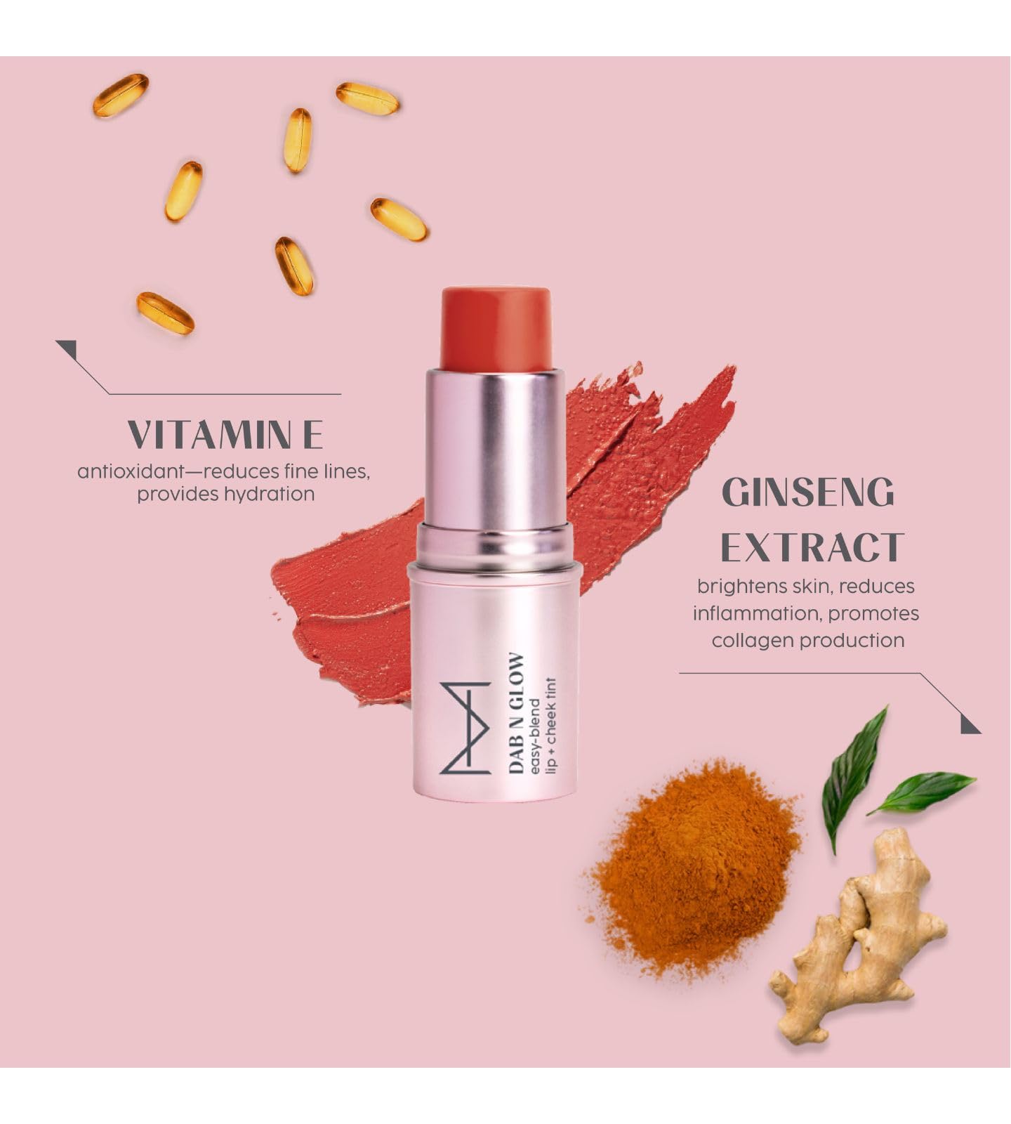 House of Makeup Dab N Glow Lip and Cheek Tint | Pigmented Blusher for Face Makeup | Creamy, Easy-Blend Multi-Use Tint for Women & All | 8 gms | Peach Cobbler