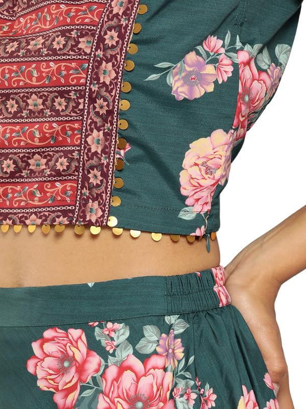 Ahalyaa Printed Sequinned Ready to Wear Lehenga & Blouse With Dupatta