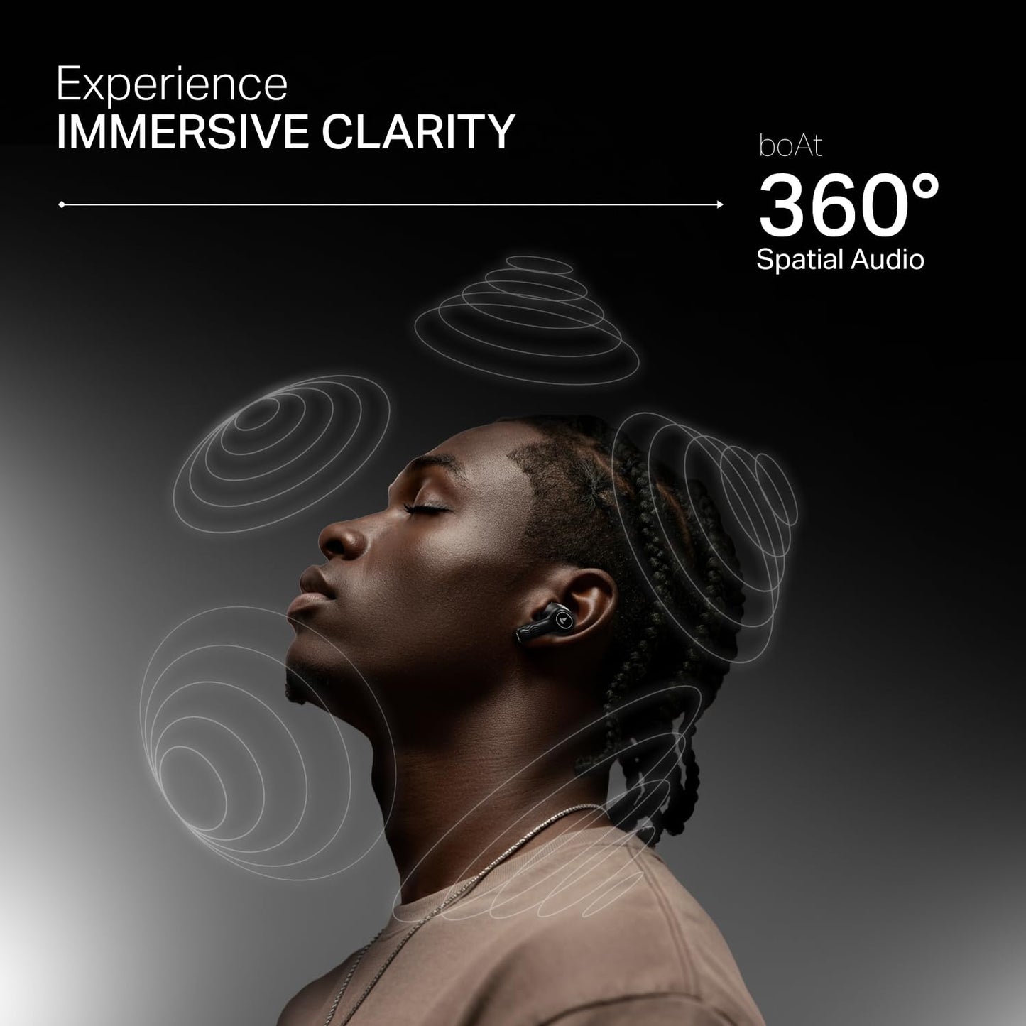 boAt New Launch Nirvana Crystl, Transparent Case,Spatial Audio, ANC(~32dB), 100Hrs Battery,4Mics ENx, Dual Pair,App Support, Bluetooth Earbuds, TWS Ear Buds Wireless Earphones with mic (Quantum Black)