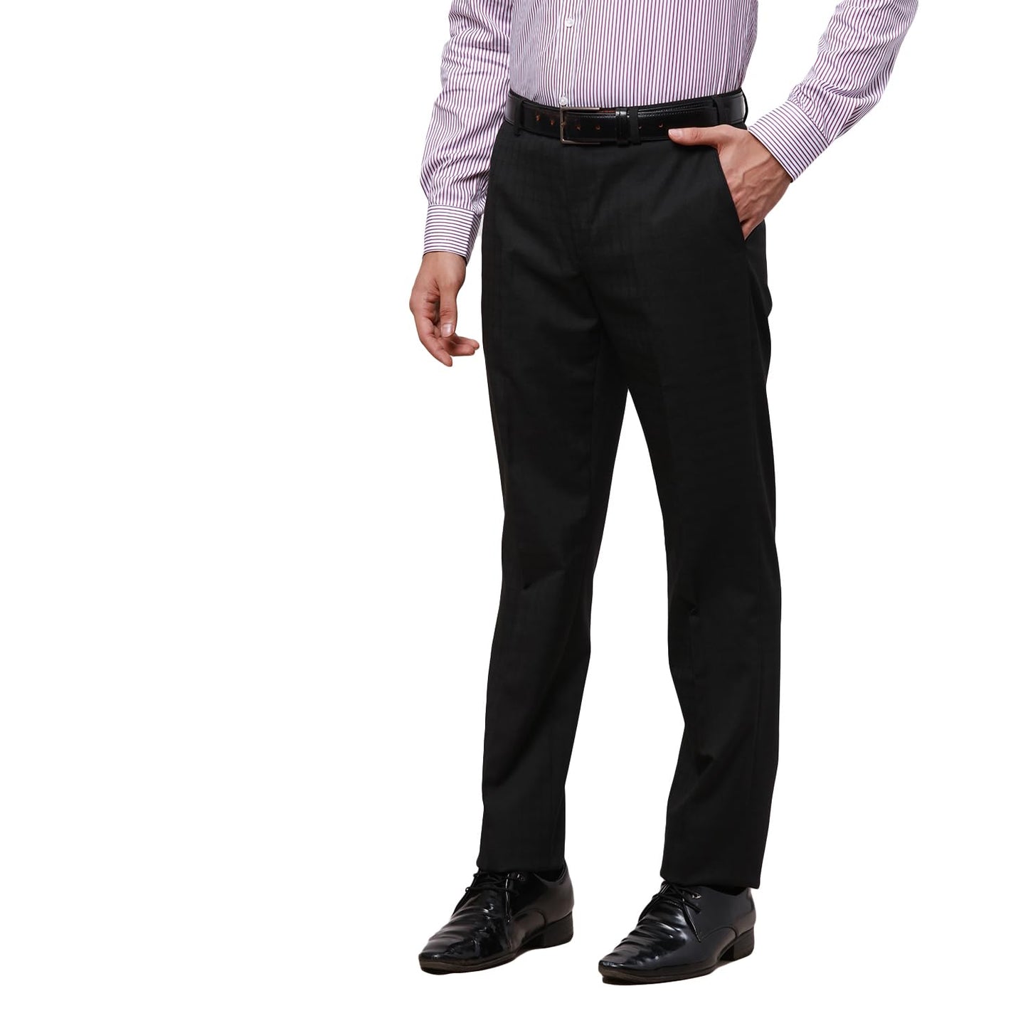 Park Avenue Men's Smart Fit Casual Pants (PMTX07524-K9_Black