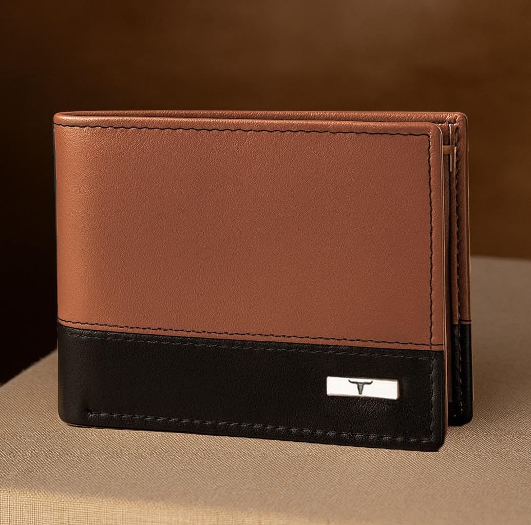 URBAN FOREST Seattle Cognac/Black Leather Wallet for Men