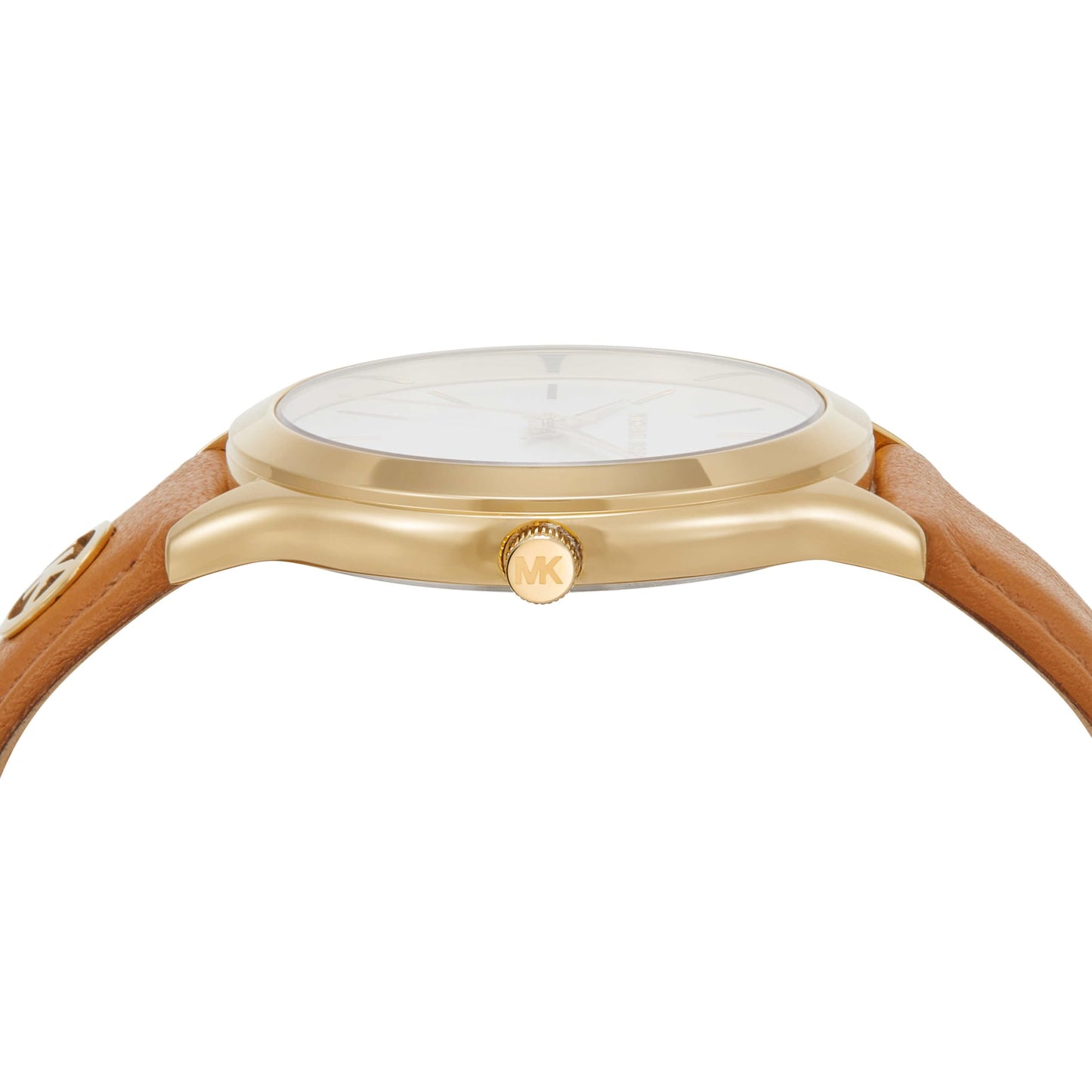 Michael Kors Leather Analog White Dial Women Watch-Mk7465, Brown Band