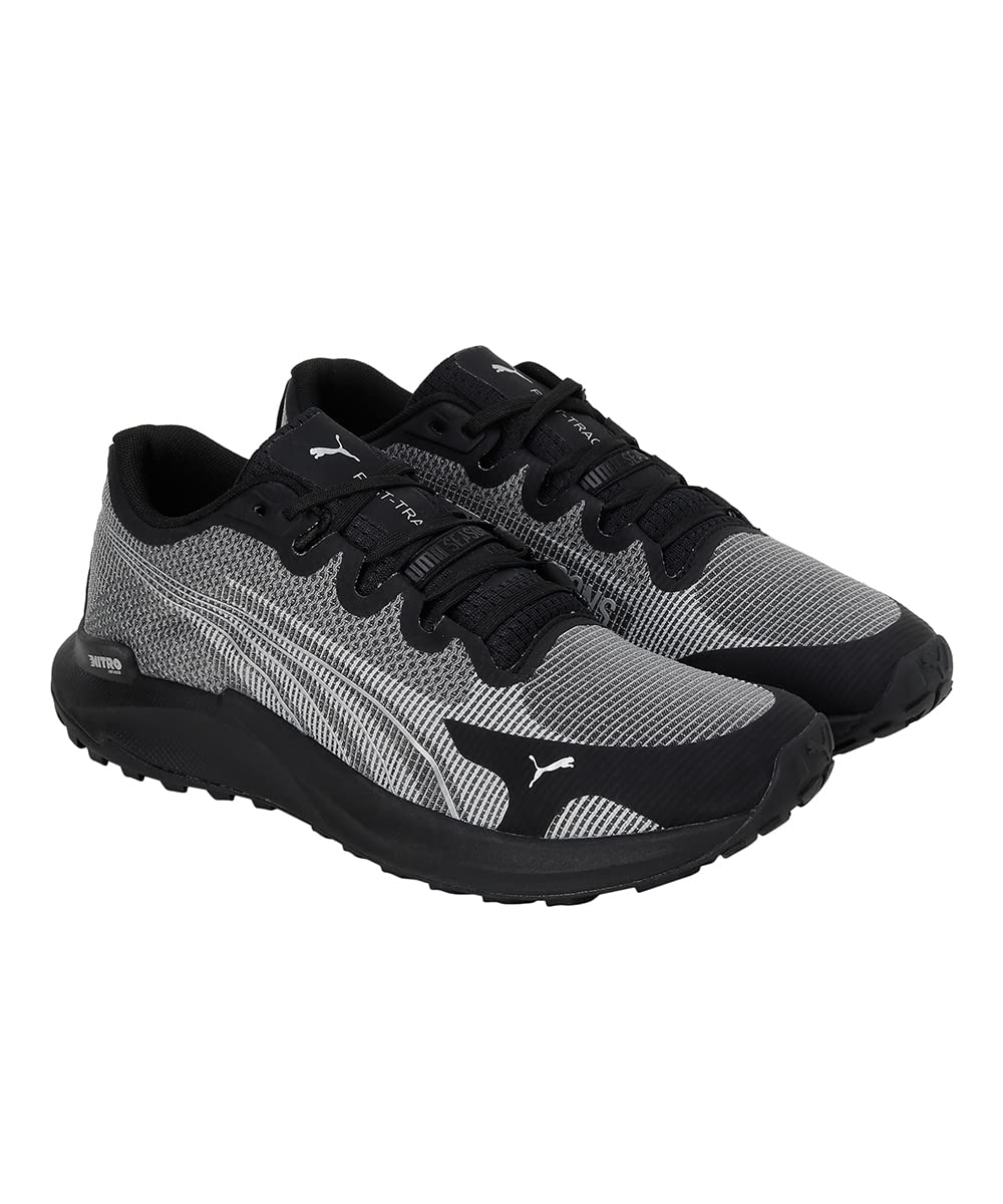 PUMA Men, Fast-Trac Nitro, Black-Metallic Silver, Running Shoe, 6.5UK, (37704401)