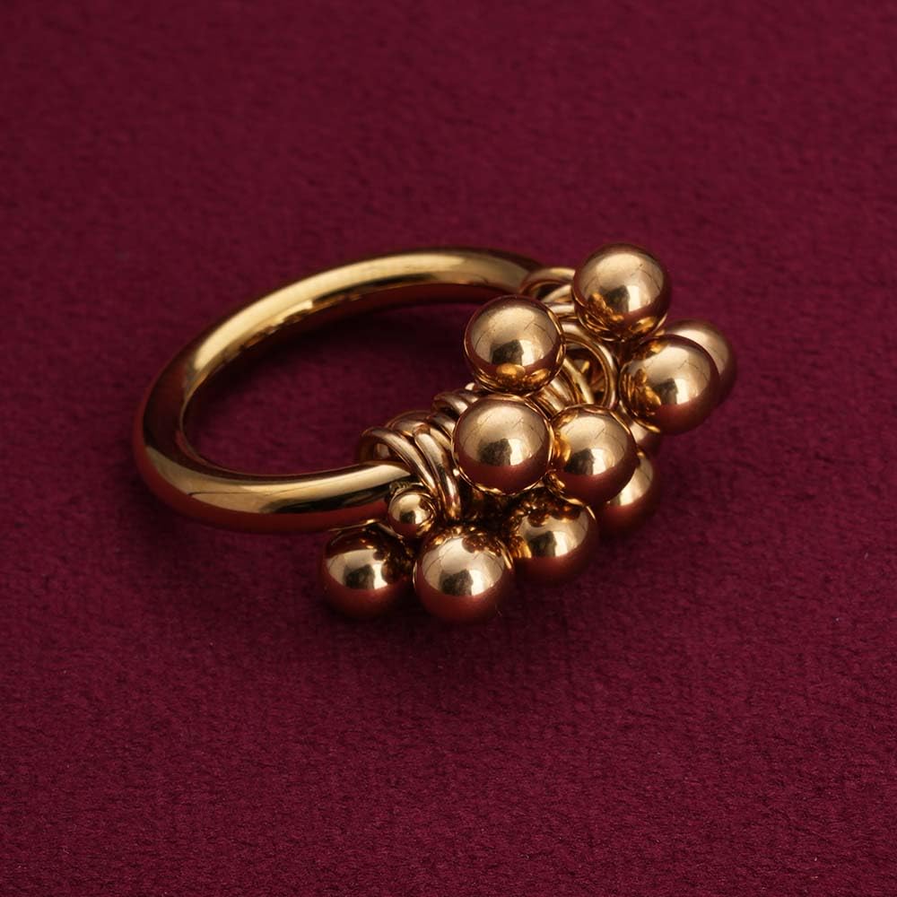 PALMONAS Gold Beads Harmony Ring for Womens - Waterproof & Anti-Tarnish