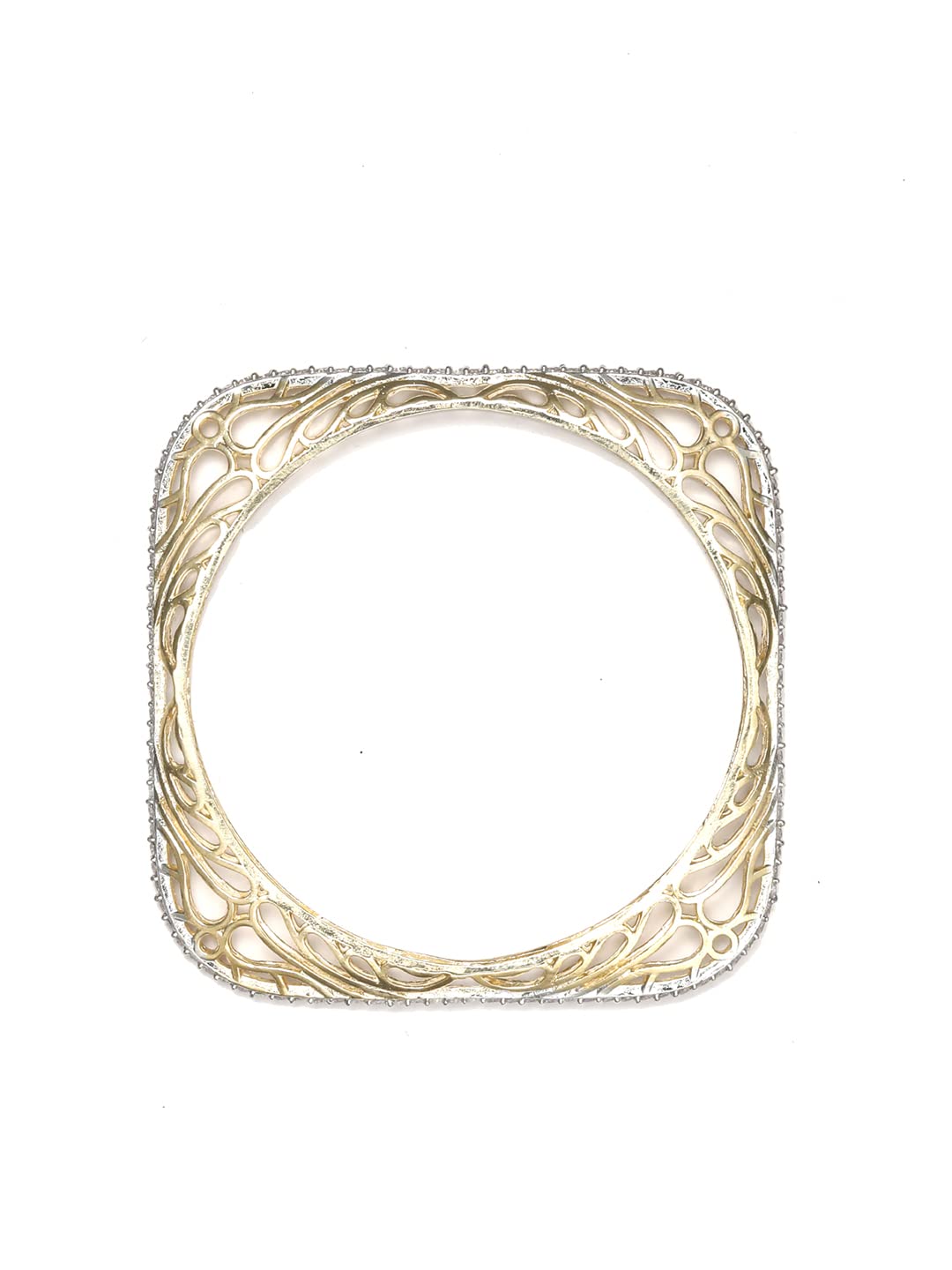Priyaasi American Diamond Gold Plated Floral Set of 2 Bangle Set for women (2-6)