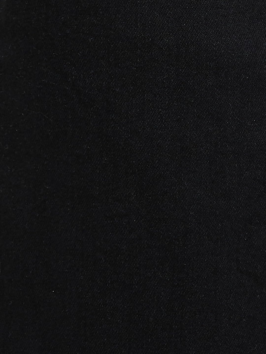 Max Men's Ankle Length Solid Carrot Fit Mid Rise Jeans (Black_34)