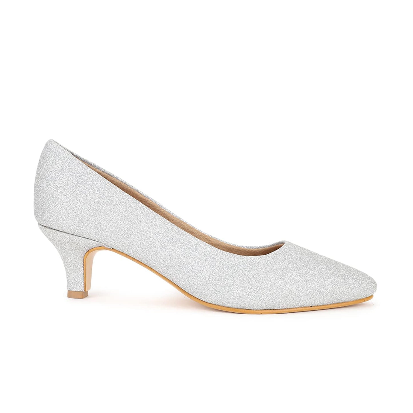 Marc Loire Women Silver Embellished Pumps Heels for Office, Party and Formal Occasions (Silver, Numeric_5)
