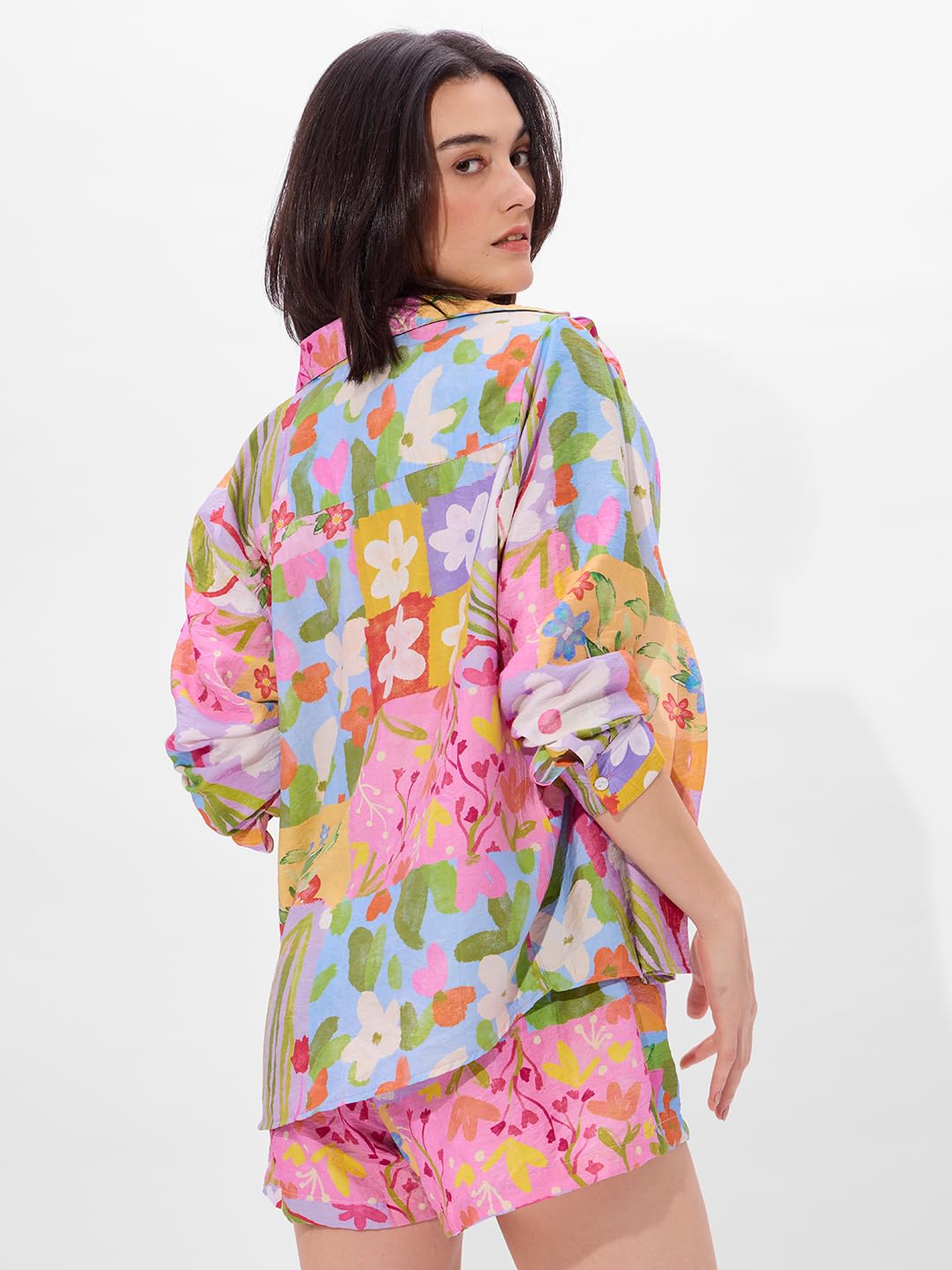 The Souled Store Floral Splash Jumpsuit Casual Summer Romper Sleeveless For Women and Girls