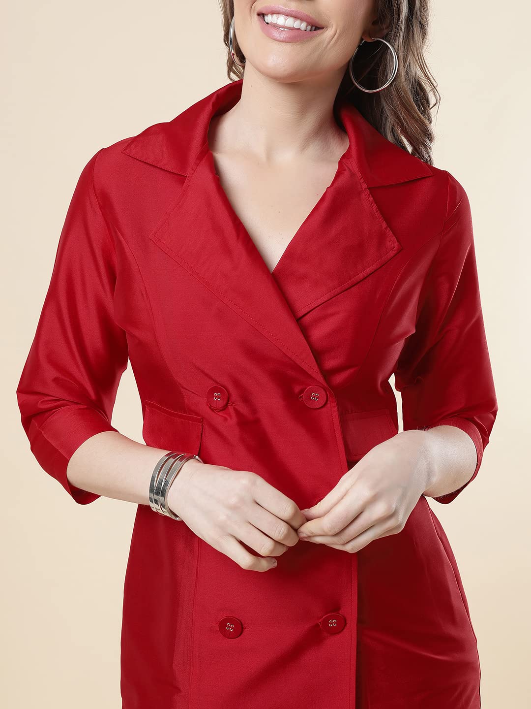 A.T.U.N. (ALL THINGS UBER NICE) Women's Blazer Dress Maroon