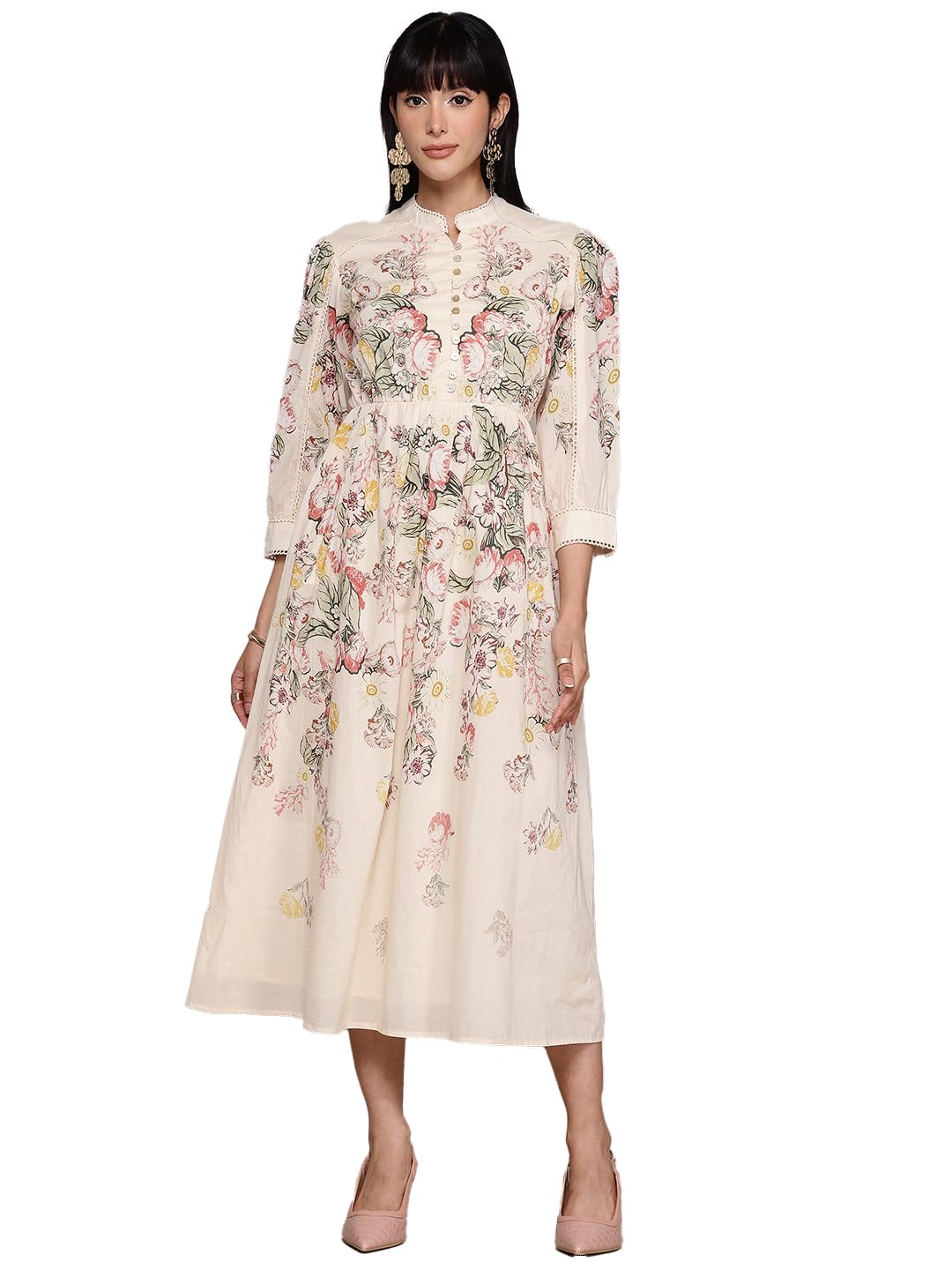 Label RITU KUMAR Ecru Bryony Long Dress