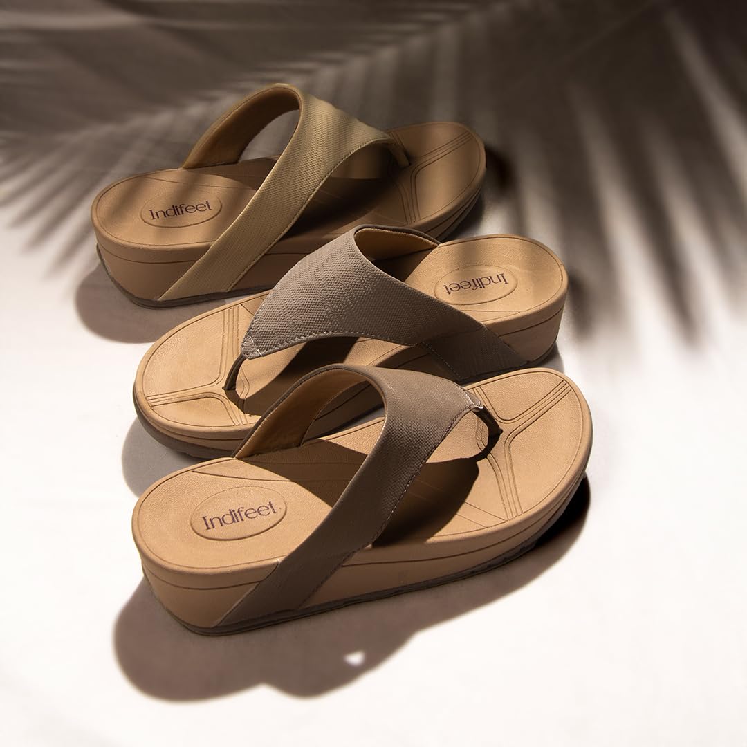 Indifeet Thong Sandals for Women Woman Stylish Flats Slippers Ladies Daily Use Flat Footwear Womens Fancy Chappal Foot Wear Women’s Comfortable Sandal Slipper Girls Latest Soft Chappals Light Grey UK8