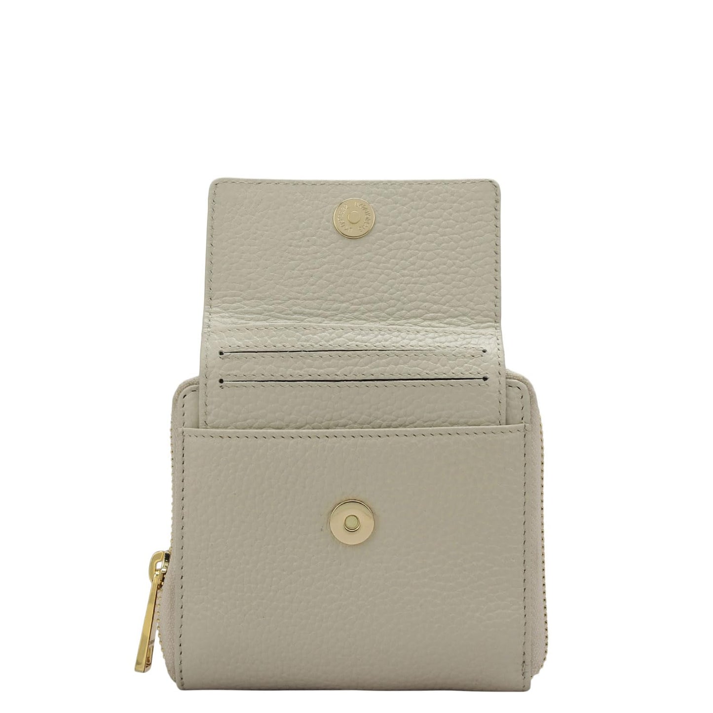 Da Milano Small Leather Wallet for Women – Butter – Genuine Leather Zipper Wallet with Card Slots, Compartments & Pockets