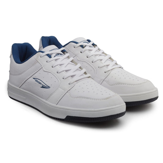 ASIAN Men's JASPER-05 Casual Sneaker,Walking,Gym Shoes with Chunky Rubber Outsole Technology with Waterproof Synthetic Upper TPR Sole with Memory Foam Insole Lace-up Shoes for Men's White