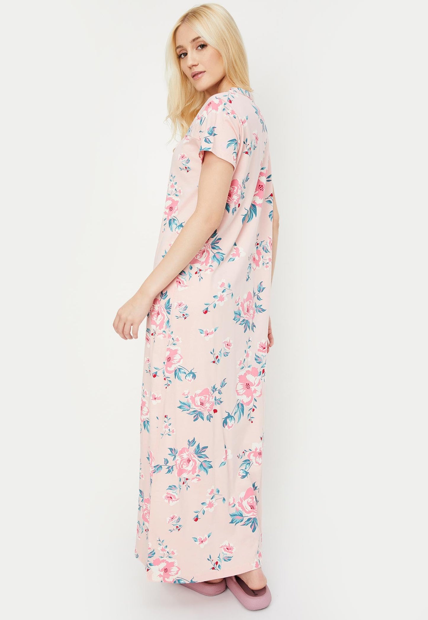 Max Women Floral Printed Nightgown (SU24KG05LIGHT Pink)_XL