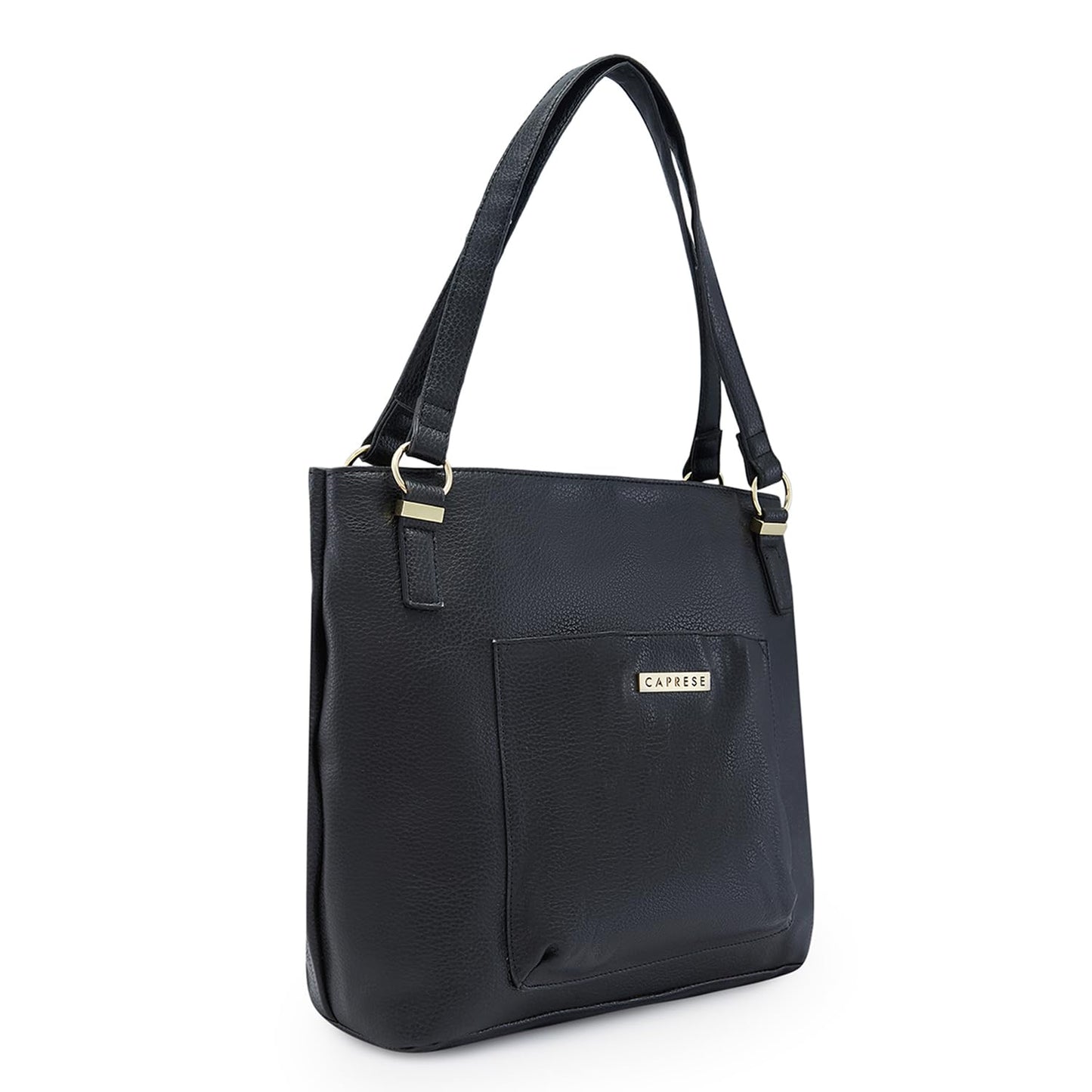 Caprese Andrea Tote Bag, Medium-Black | Stylish Handbag for Women | Spacious, Versatile Office & Daily Essentials Tote | Top Zip Closure