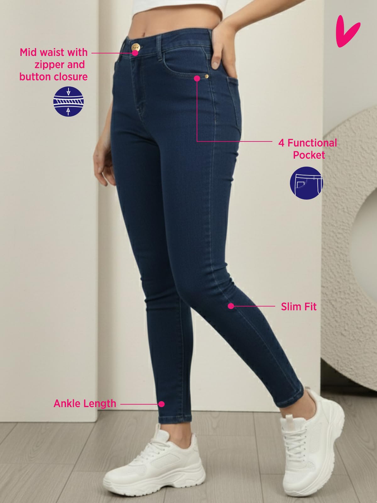 Lux Cozi PYNK Women's Denim Skinny Fit Jeggings_COZI_PYNK_Jeggings_Indigo_2XL_1PC