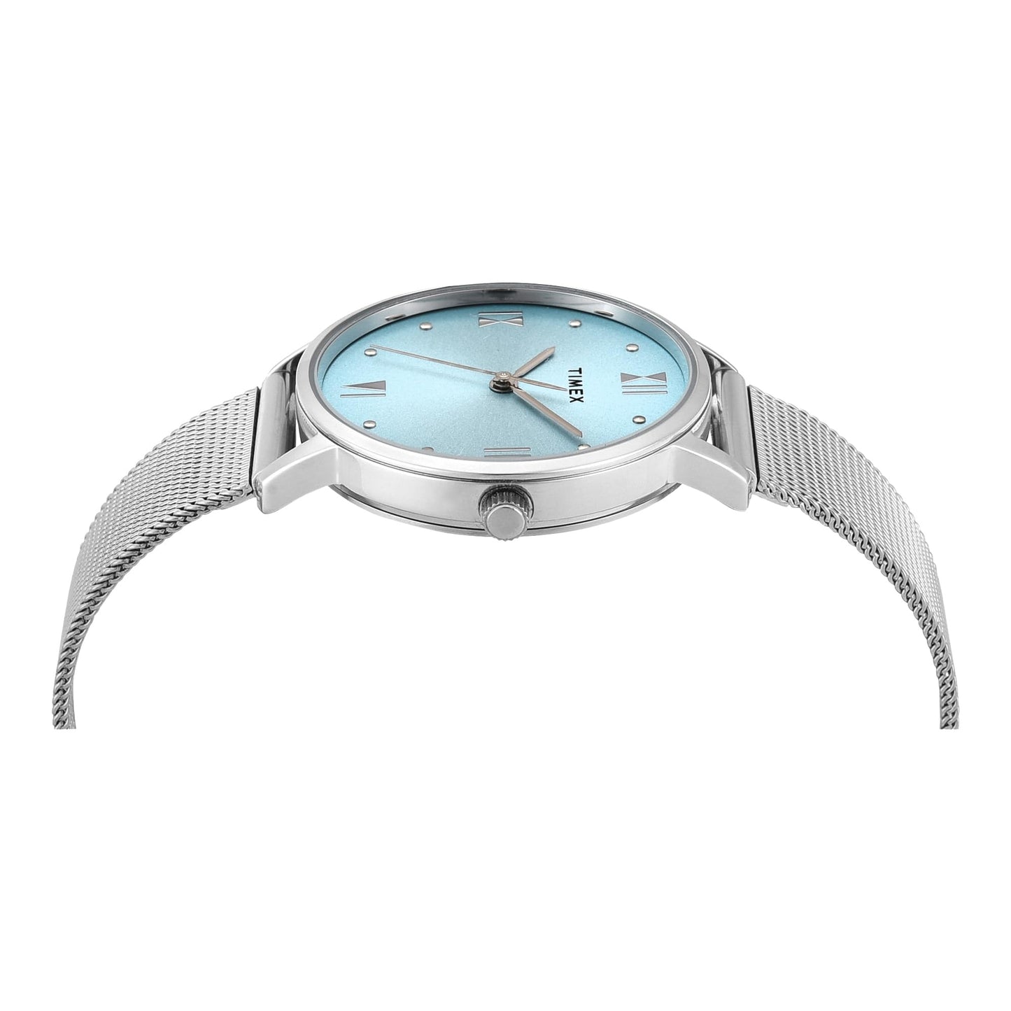TIMEX Analog Watch for Women with Blue Round Dial & Silver Stainless Steel Bracelet Band Water Resistant Women's Wrist Watches - TWEL15623