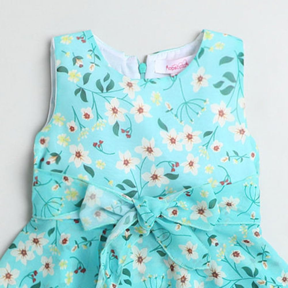 Hopscotch Girls Mini Casual Dresses in Green Color for Ages 2-3 Years