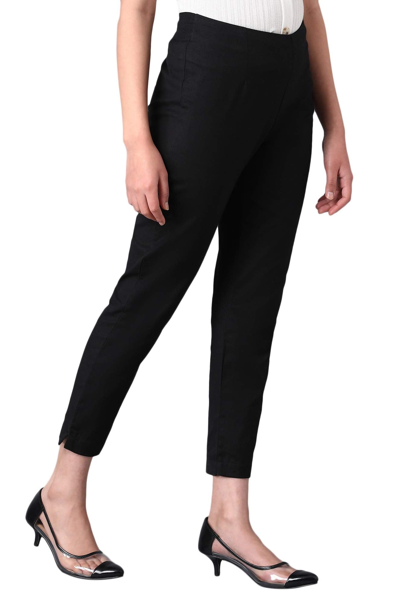 W Cotton Blend Strechable Slim Pants for Women | Cotton Blend Slim Pants for Women | Trousers for Women | W for Woman