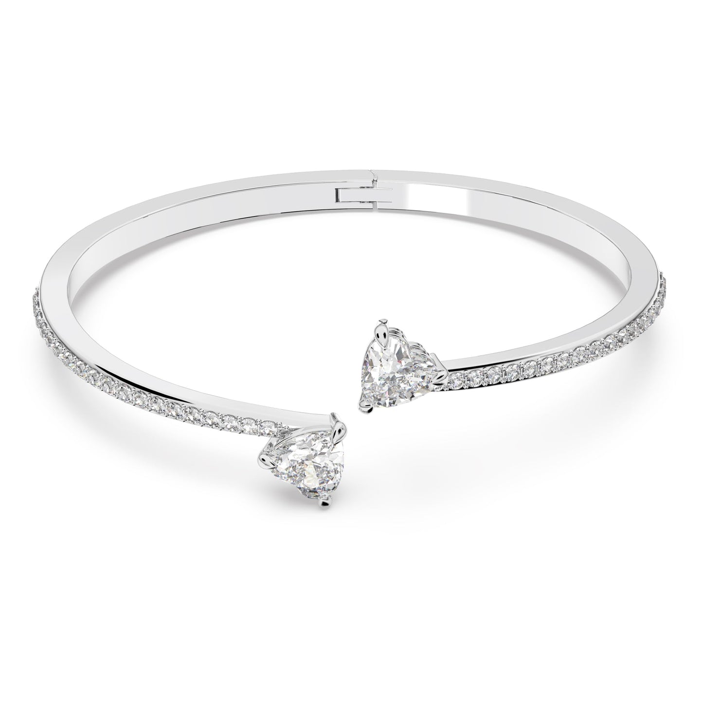 Swarovski Mesmera bangle, Heart, White, Rhodium plated