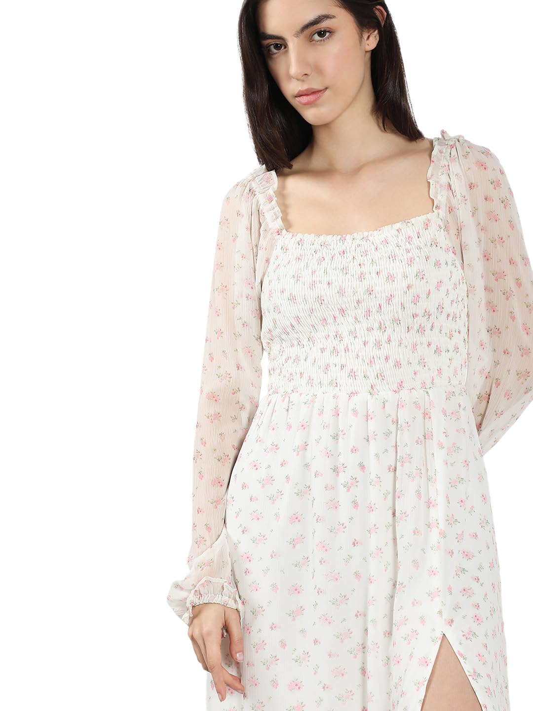 VERO MODA Women's Fit and Flare White Dress