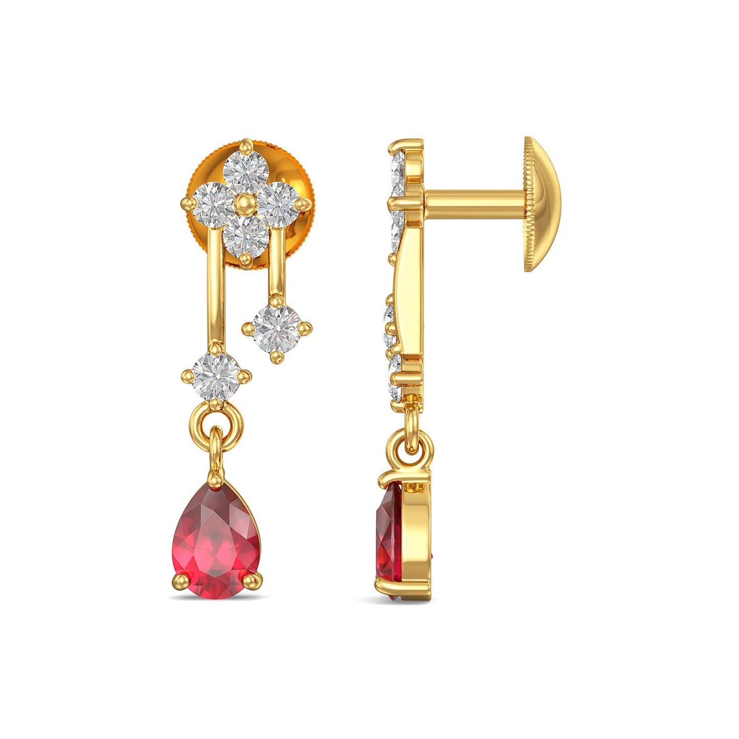 Joyalukkas Impress Collection 22k Yellow Gold Stud Earrings for Women