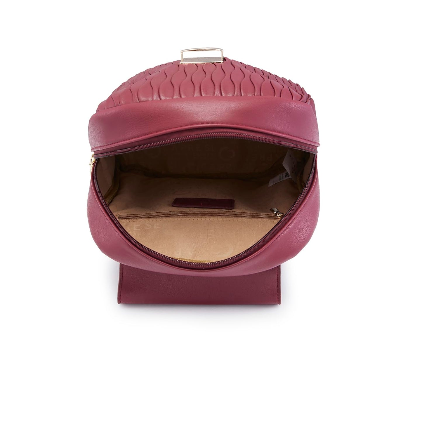 Caprese Shelbee Casual Backpack, Medium | Quilted Backpack for Women with Buckle Lock, Adjustable Shoulder Strap & Back Zip Closure | for Everyday Outings, College and Travel (Burgundy)