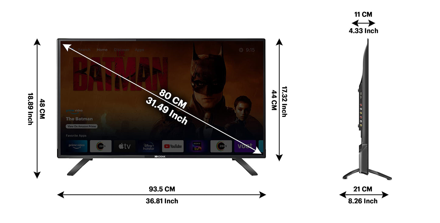 Kodak 80 cm (32 inches) HD Ready Certified Android LED TV 32HDX7XPRO (Black)