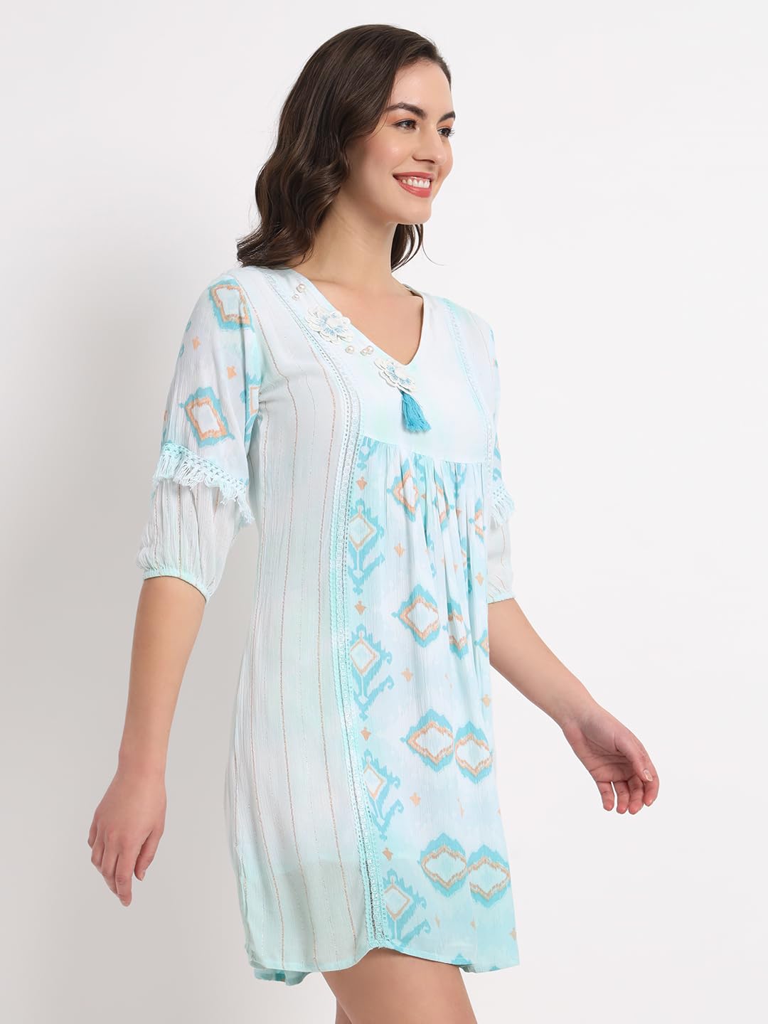 veldress21 Women Dress Short Stylish Beachwear Casual Summer Dress Trendy Collage Regular,Office Collage Wear Multicolor for Girls (S)