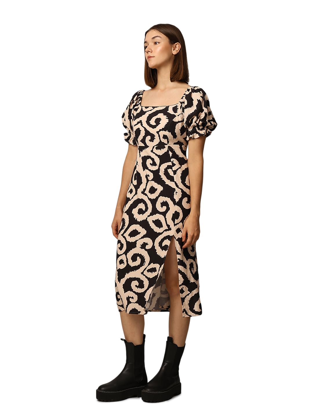 ONLY Women Regular Fit Beige Dress