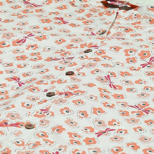 Rangriti Women's Regular Fit Blouse (RMMINDIETO18249SS23CRM_Orange