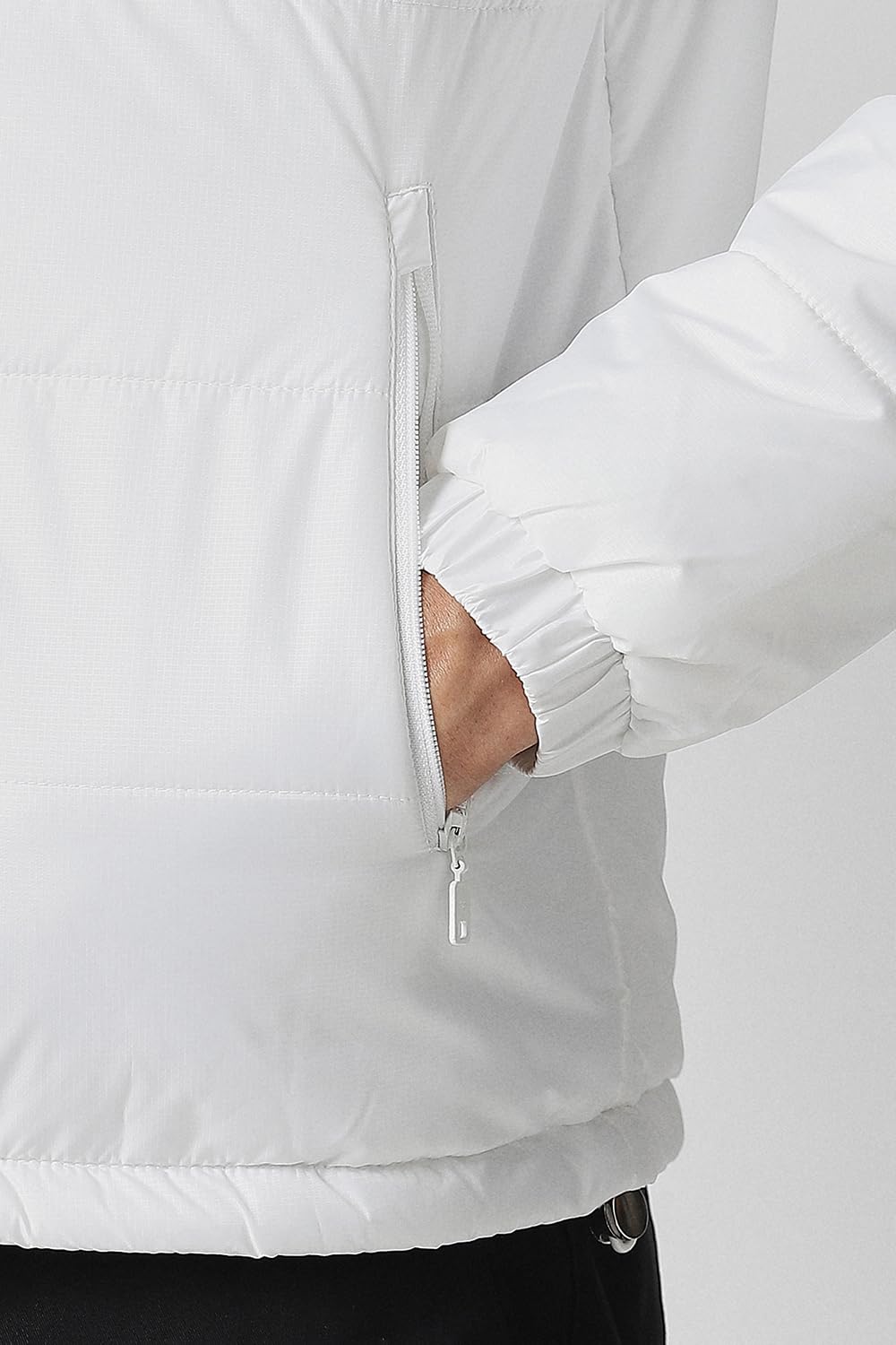 Men White Solid Casual Jacket