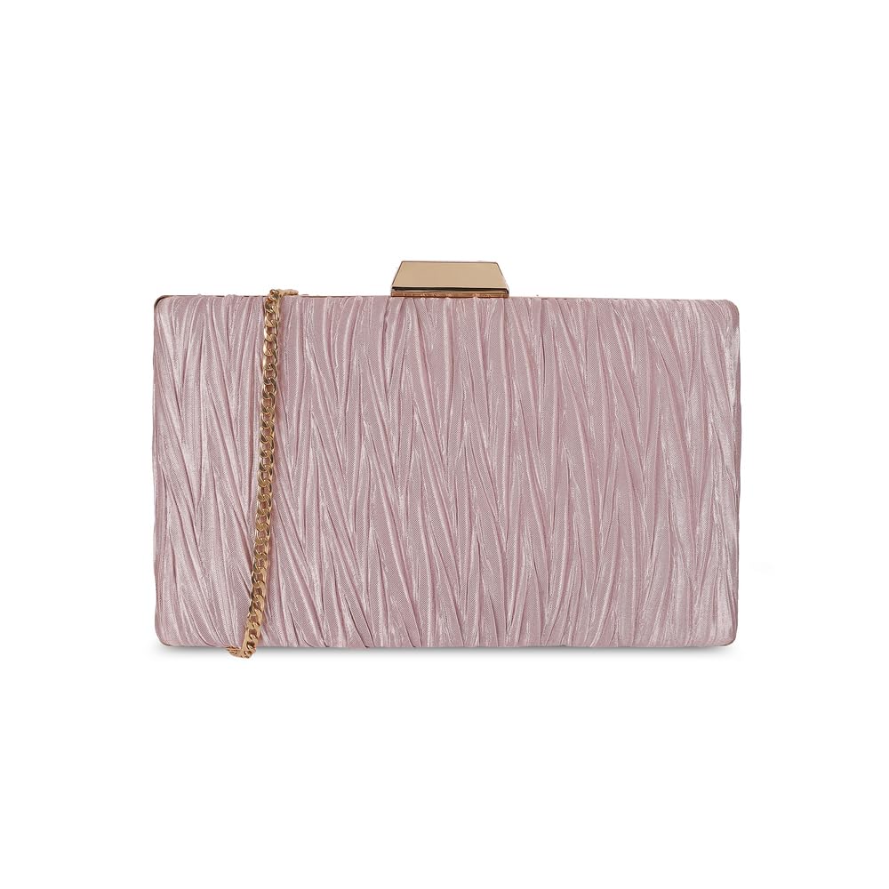 Mochi Women's Rose-Gold Fashionable Faux Leather Clutch (38-128)