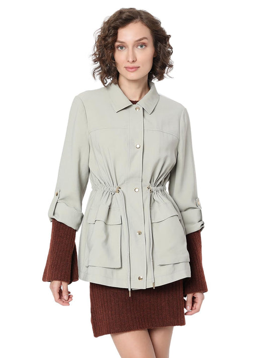 VERO MODA Women's Regular Fit Grey Jacket
