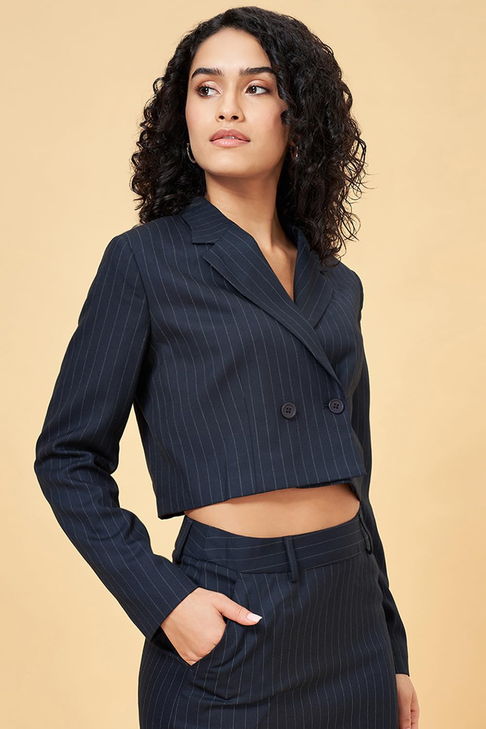 Women's Annabelle Navy Blazer Regular Fit,Baritone Blue,M